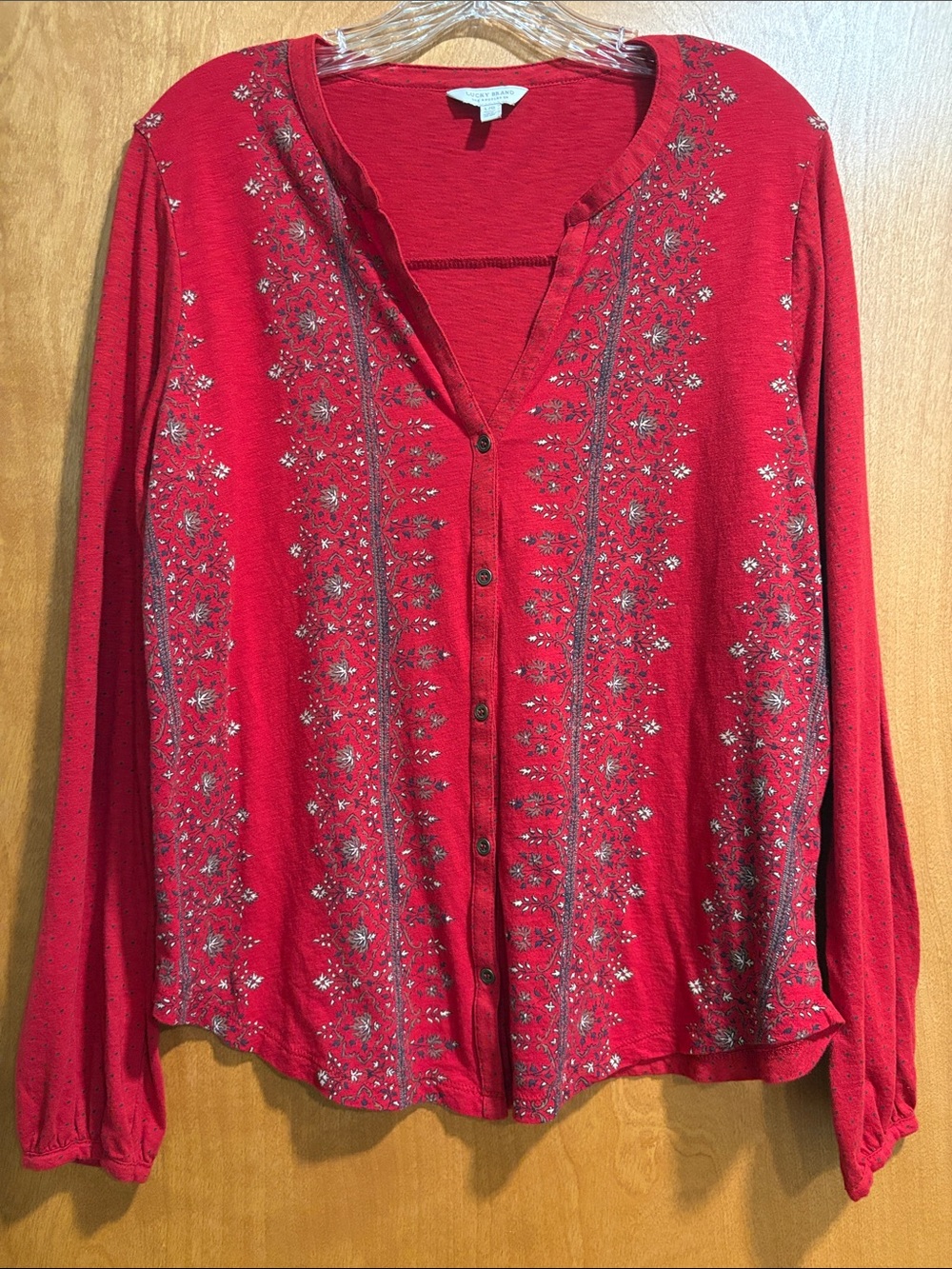 Lucky Brand Red Button-Down Women’s Shirt